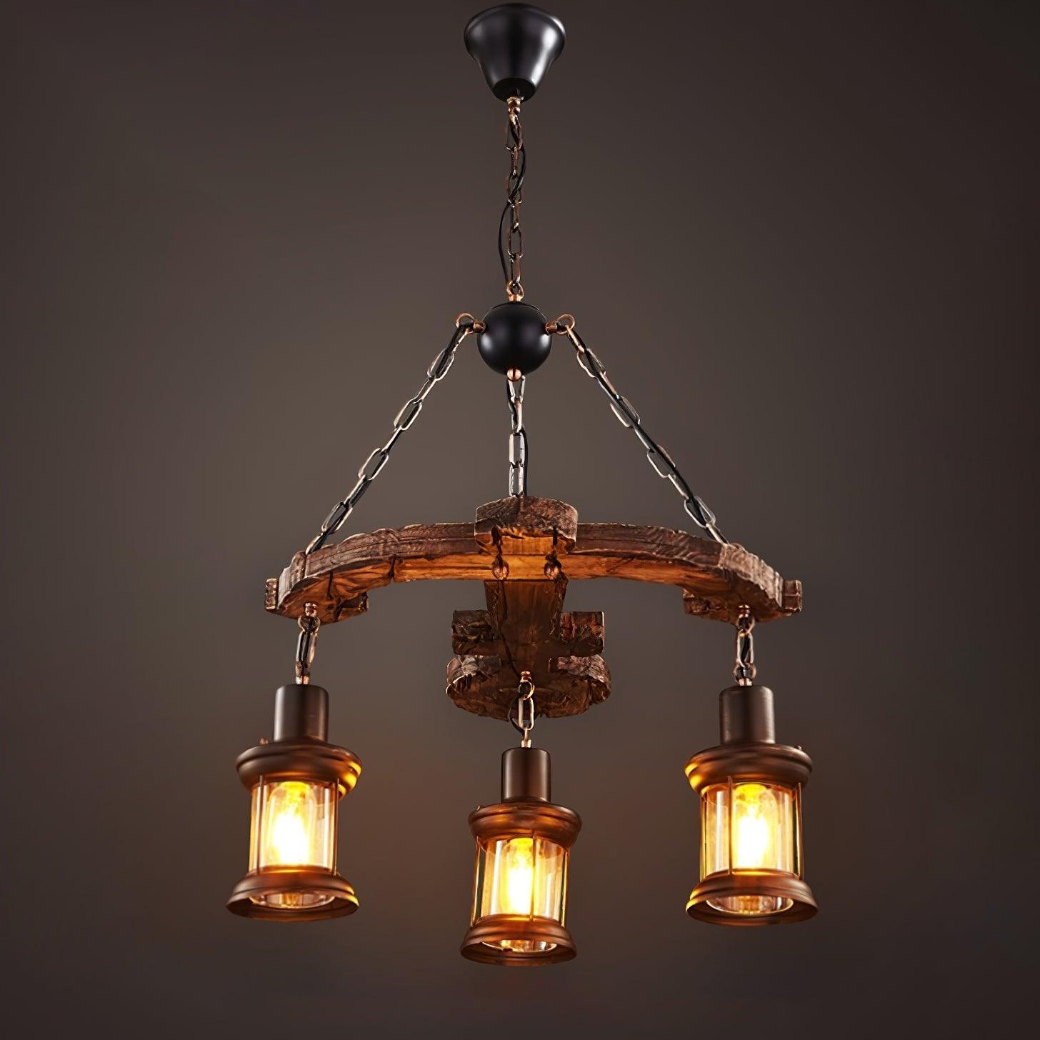 Aurzorir Vintage Wood Chandelier - Blowlighting