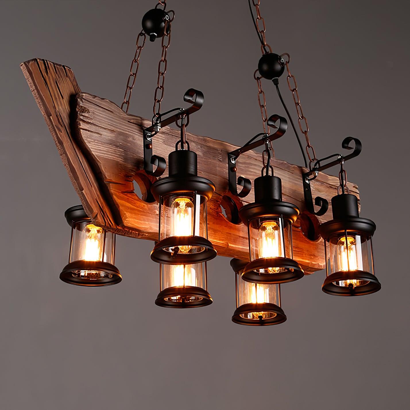 Aurzorir Vintage Wood Chandelier - Blowlighting