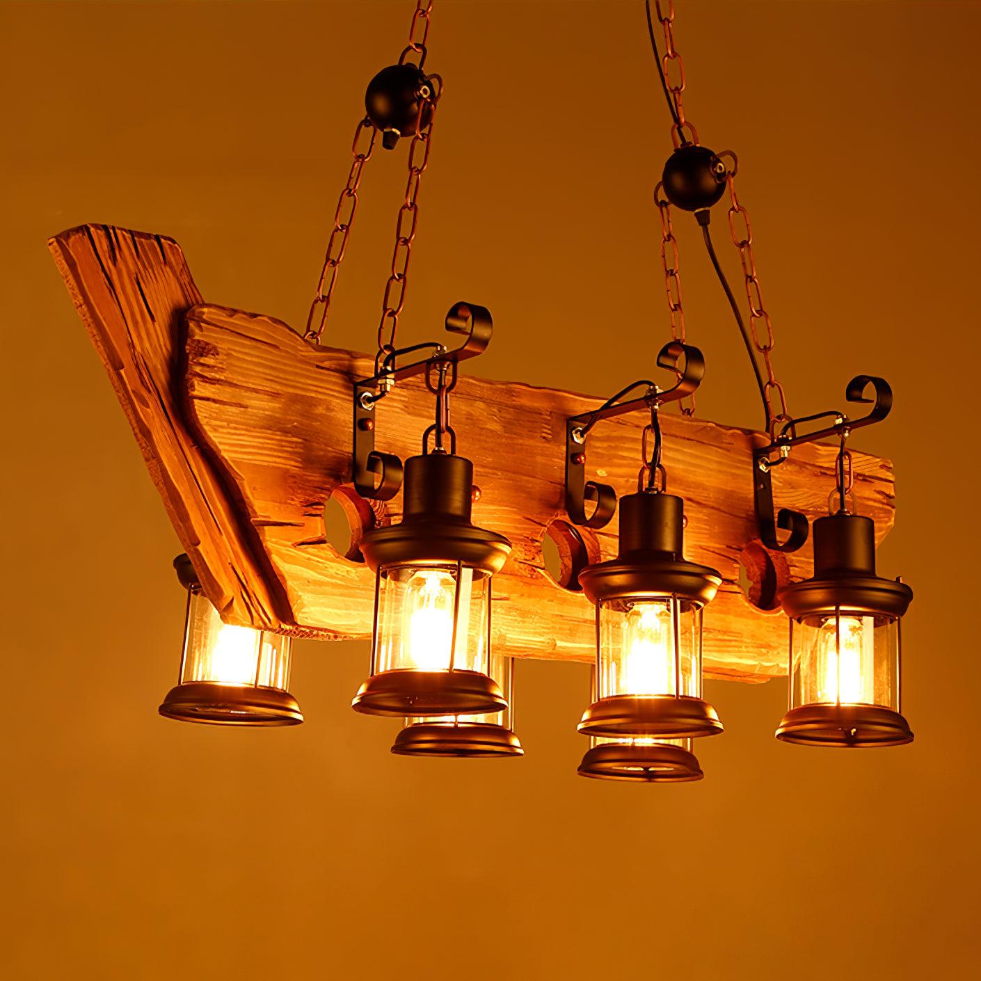 Aurzorir Vintage Wood Chandelier - Blowlighting