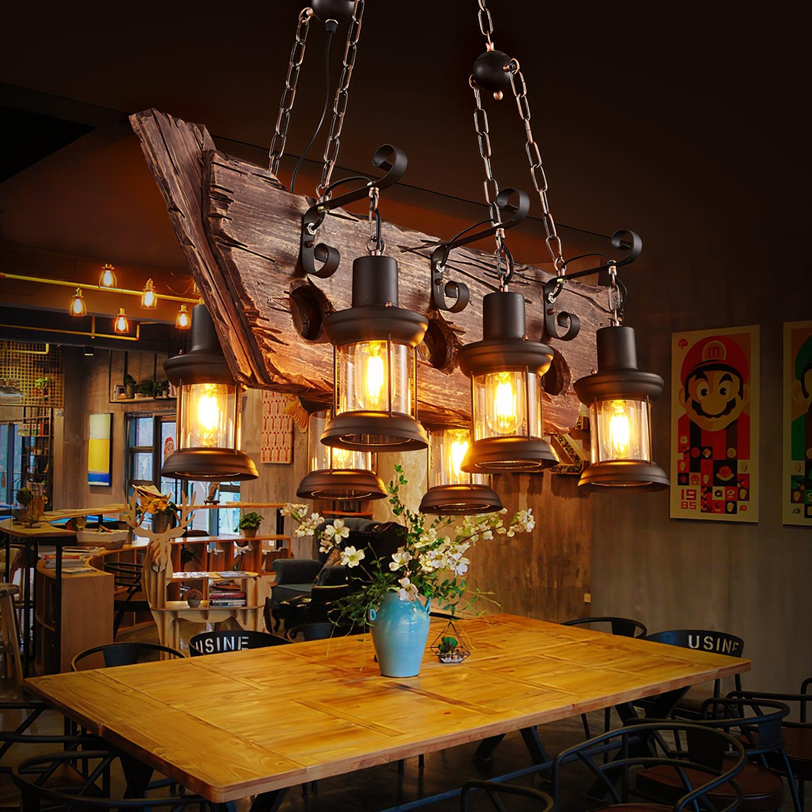Aurzorir Vintage Wood Chandelier - Blowlighting