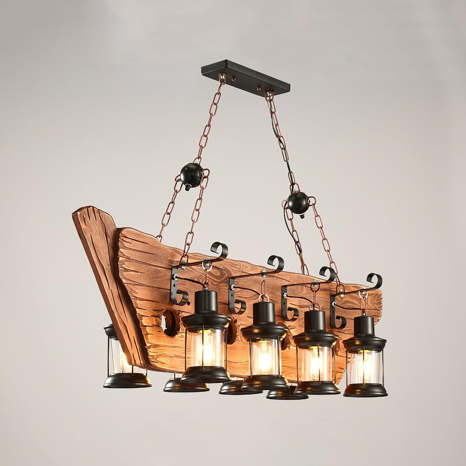 Aurzorir Vintage Wood Chandelier - Blowlighting