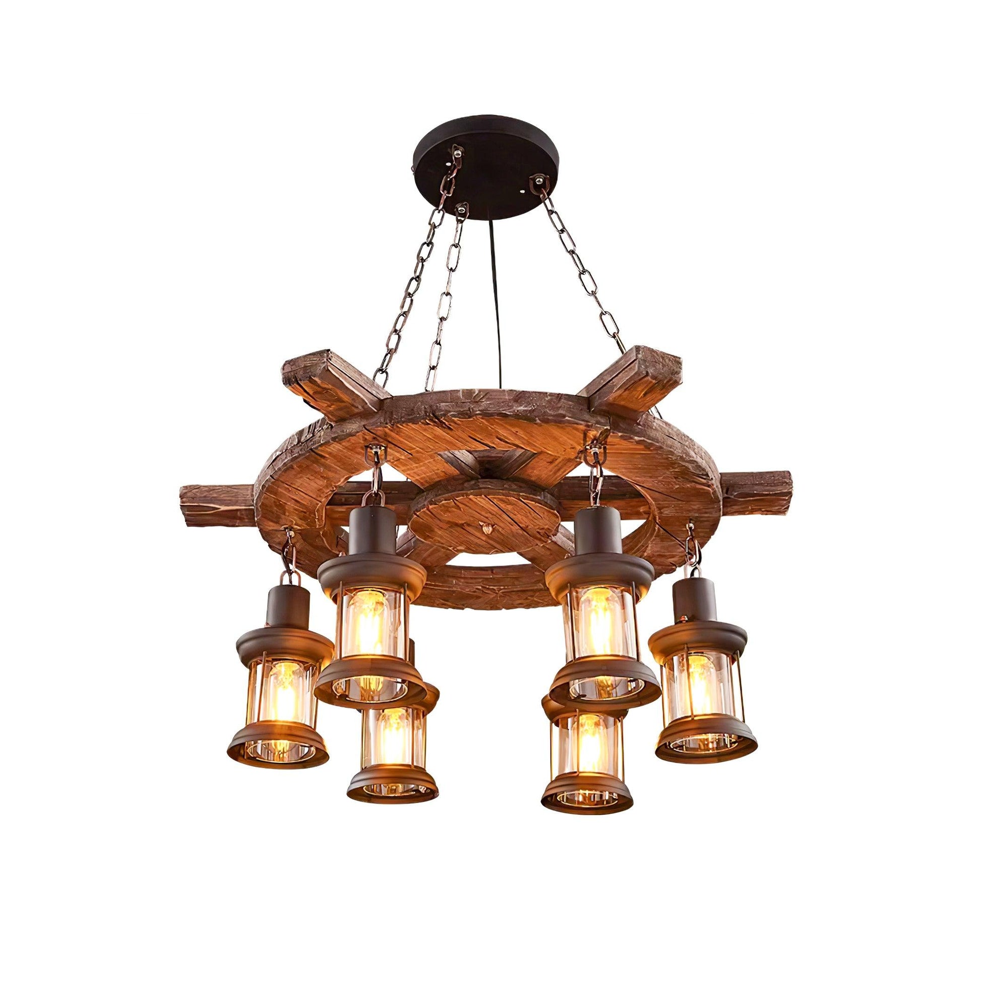 Aurzorir Vintage Wood Chandelier - Blowlighting