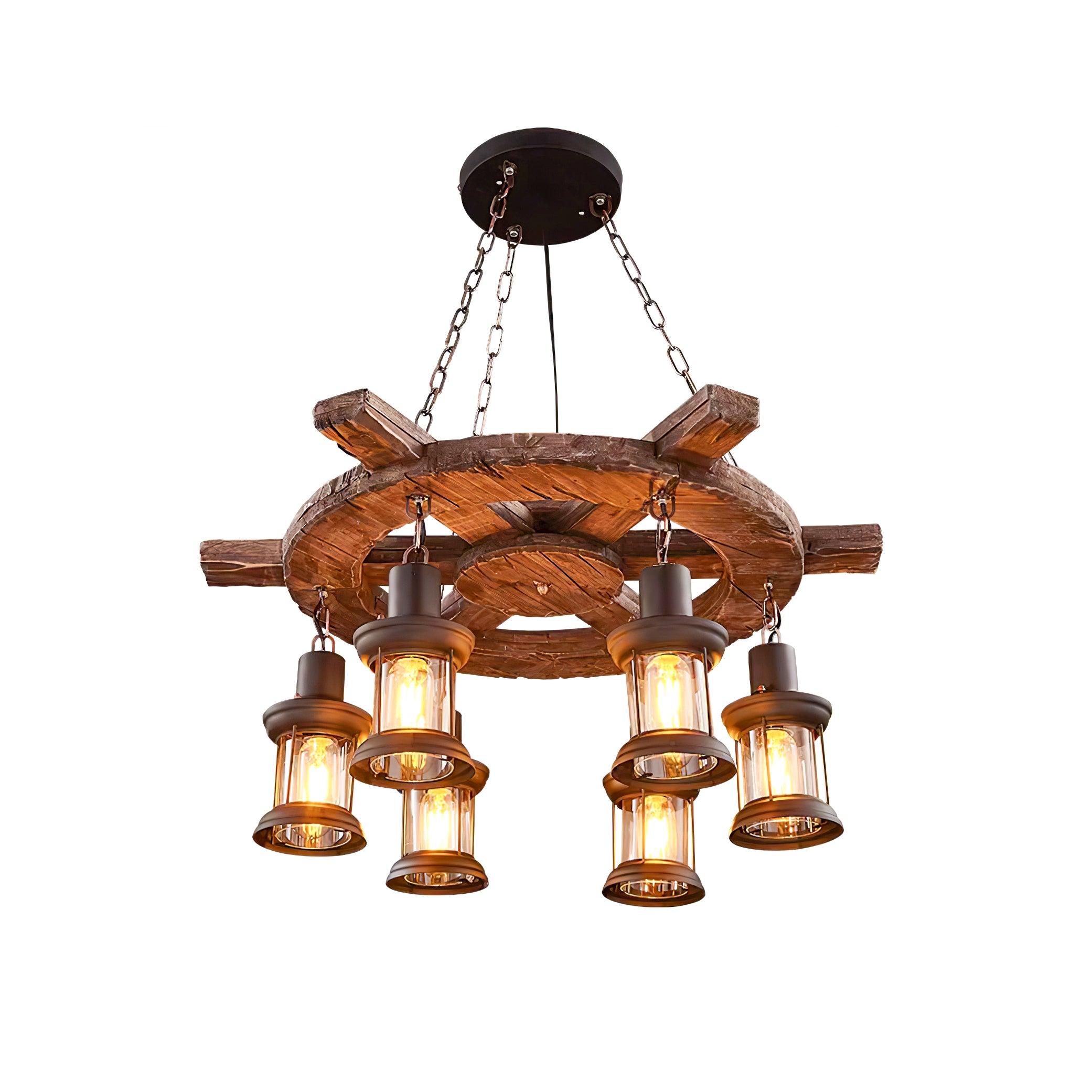 Aurzorir Vintage Wood Chandelier - Blowlighting