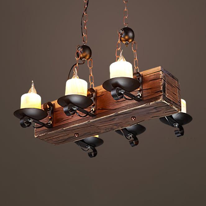 Aurzorir Vintage Wood Chandelier - Blowlighting