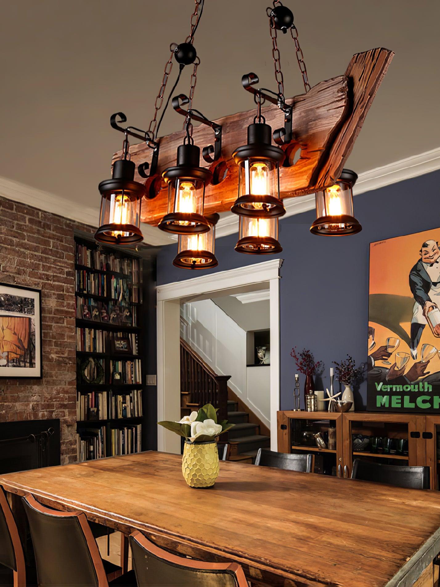 Aurzorir Vintage Wood Chandelier - Blowlighting