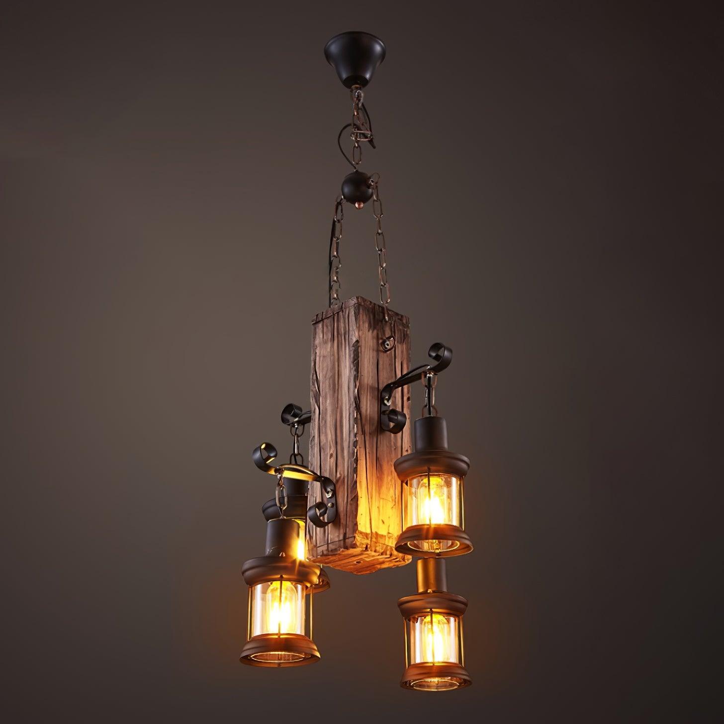 Aurzorir Vintage Wood Chandelier - Blowlighting