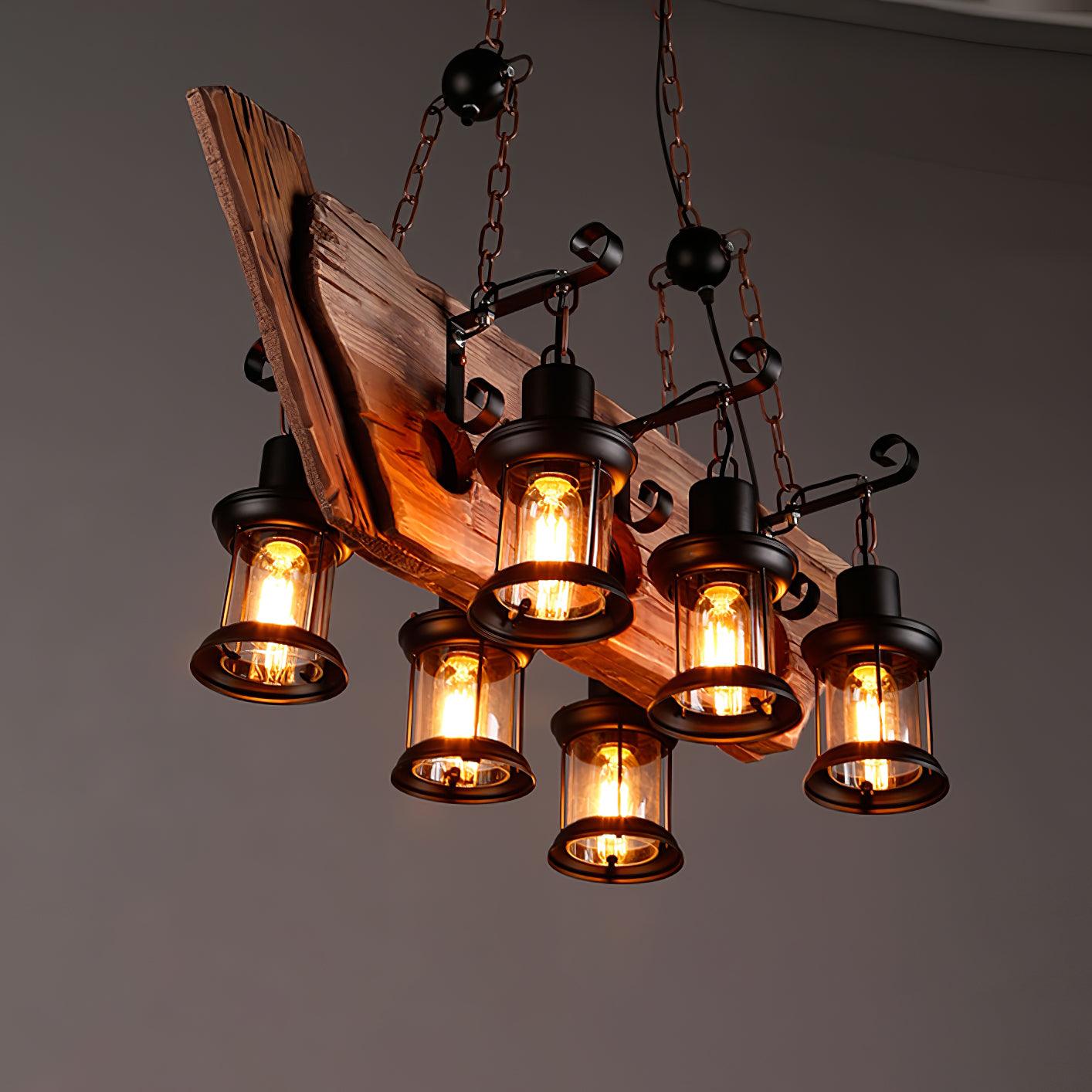 Aurzorir Vintage Wood Chandelier - Blowlighting