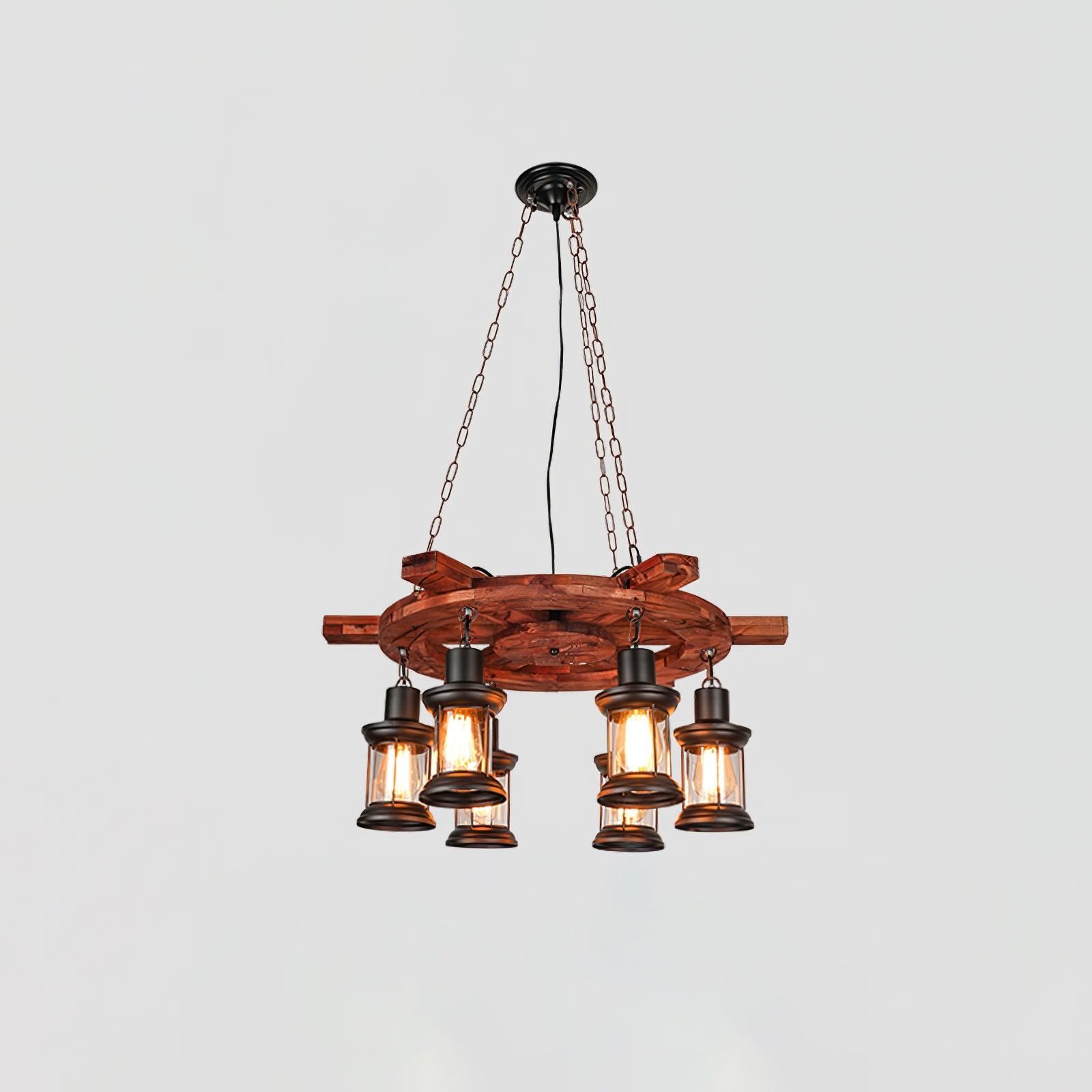 Aurzorir Vintage Wood Chandelier - Blowlighting
