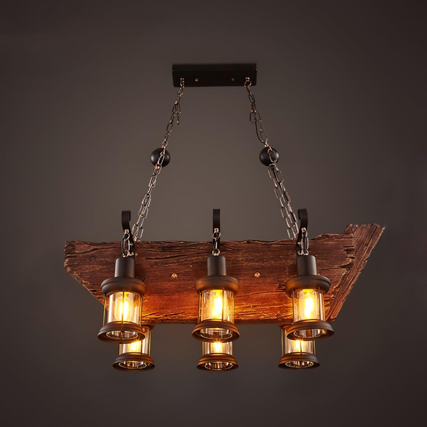 Aurzorir Vintage Wood Chandelier - Blowlighting