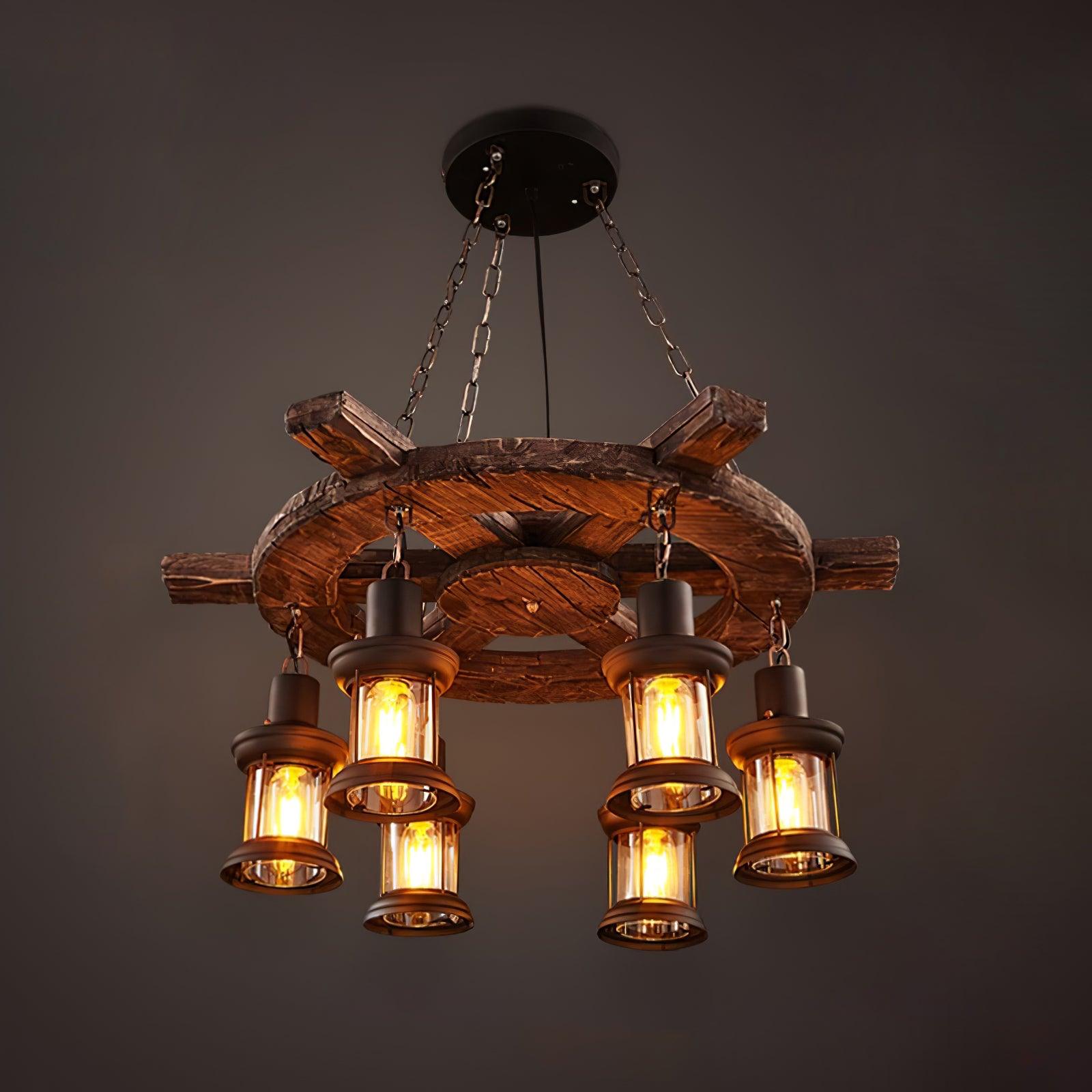Aurzorir Vintage Wood Chandelier - Blowlighting