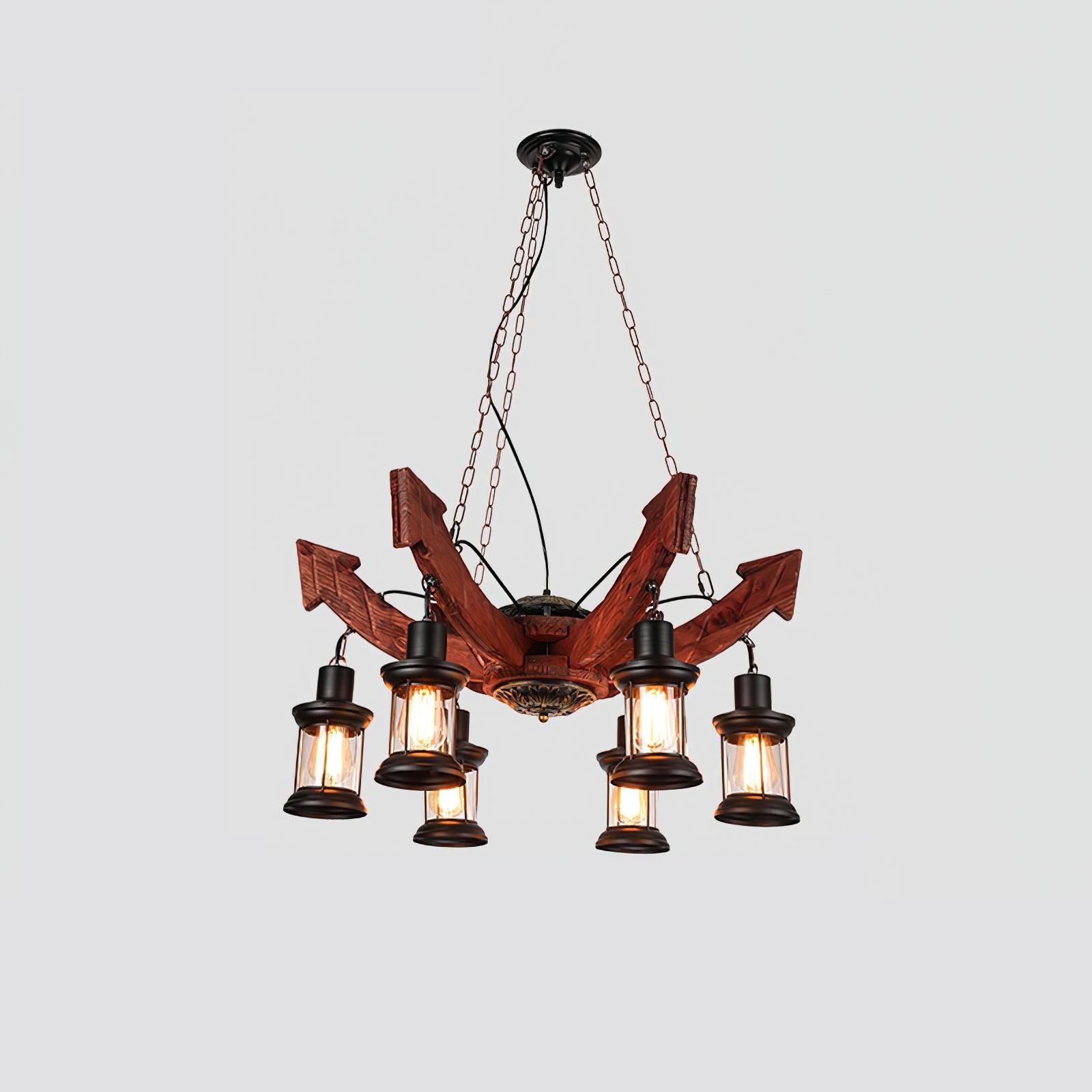 Aurzorir Vintage Wood Chandelier - Blowlighting