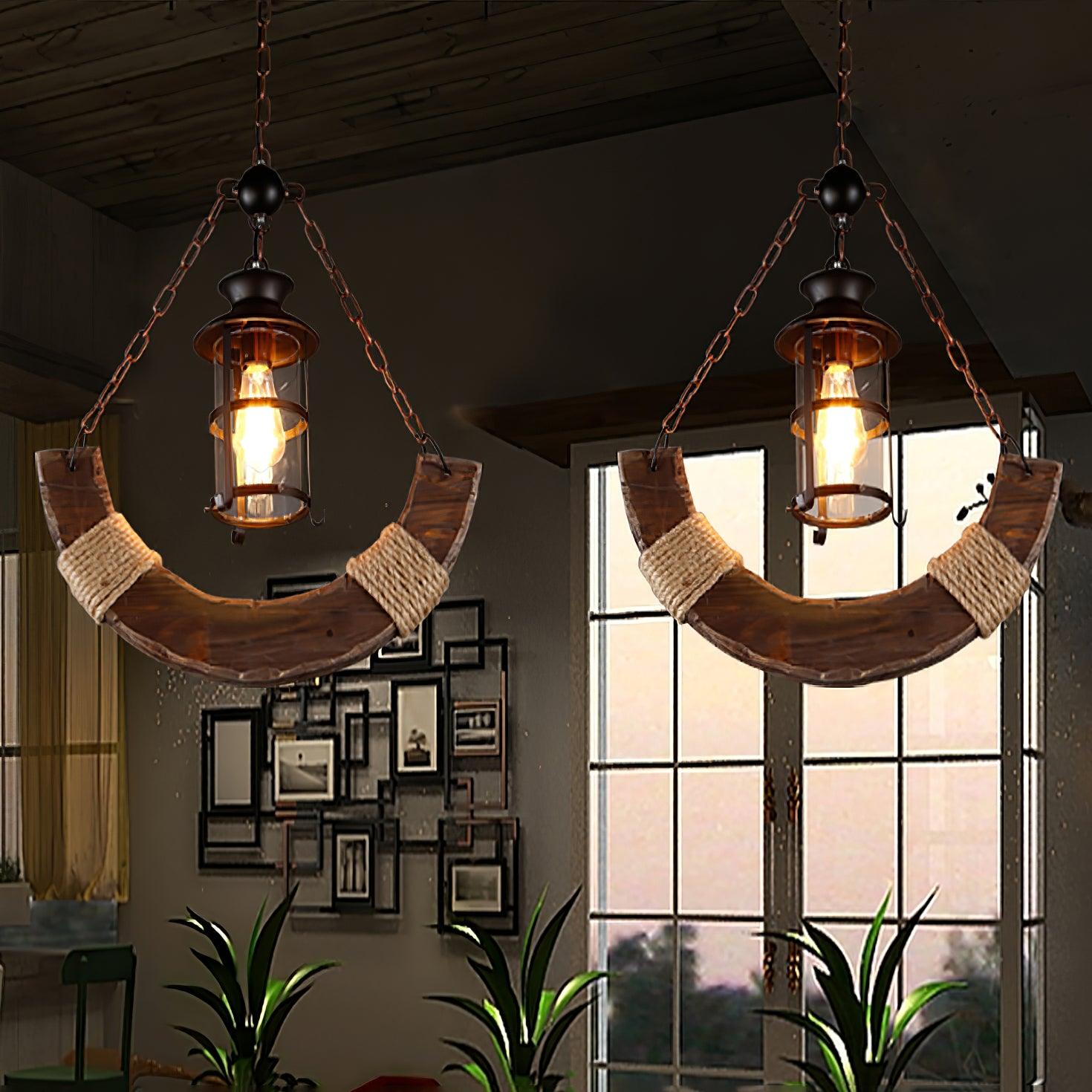 Aurzorir Vintage Wood Chandelier - Blowlighting