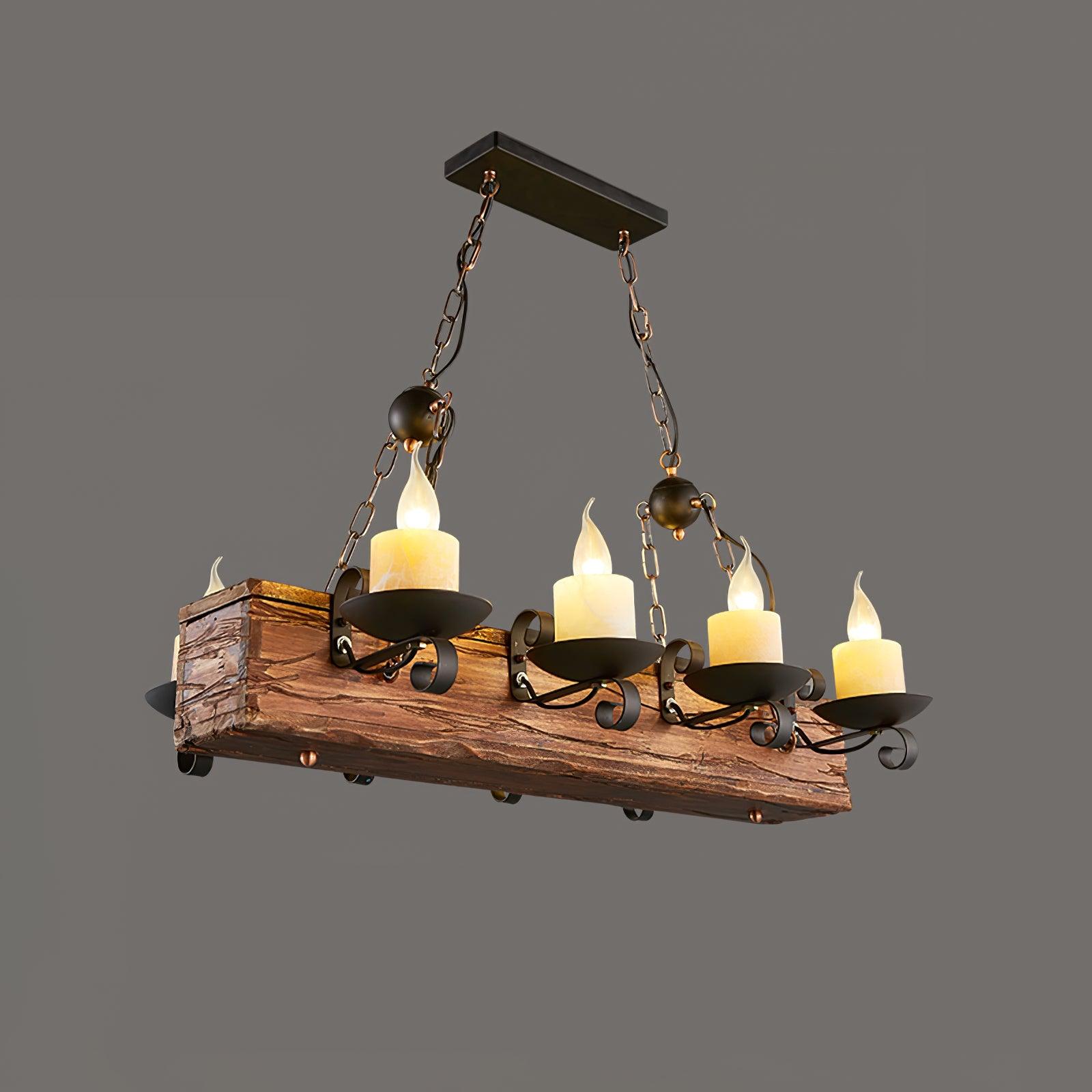 Aurzorir Vintage Wood Chandelier - Blowlighting