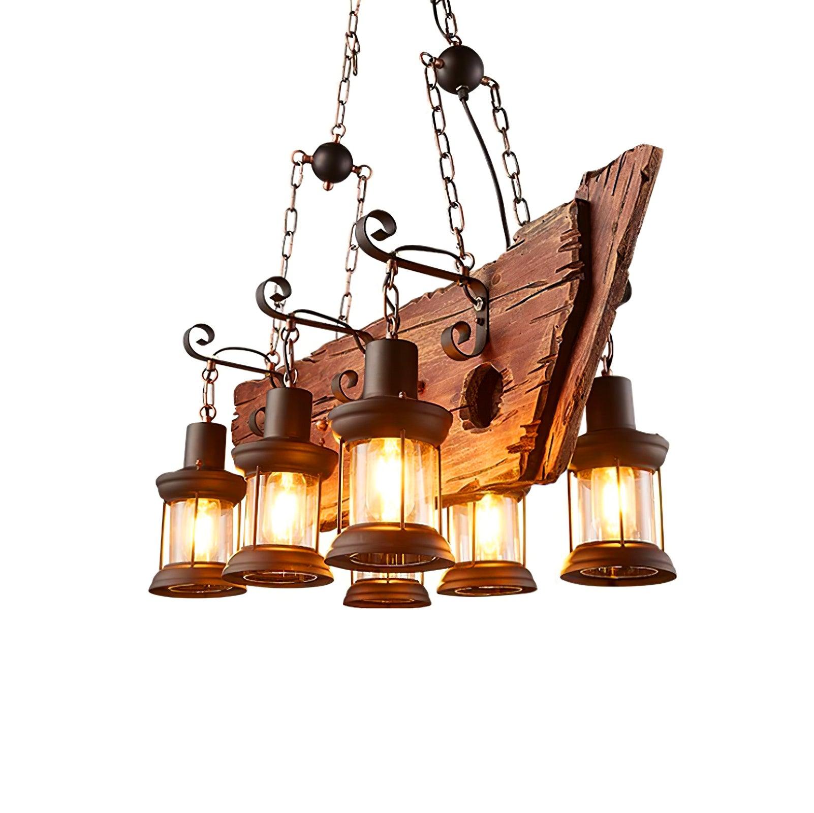 Aurzorir Vintage Wood Chandelier - Blowlighting