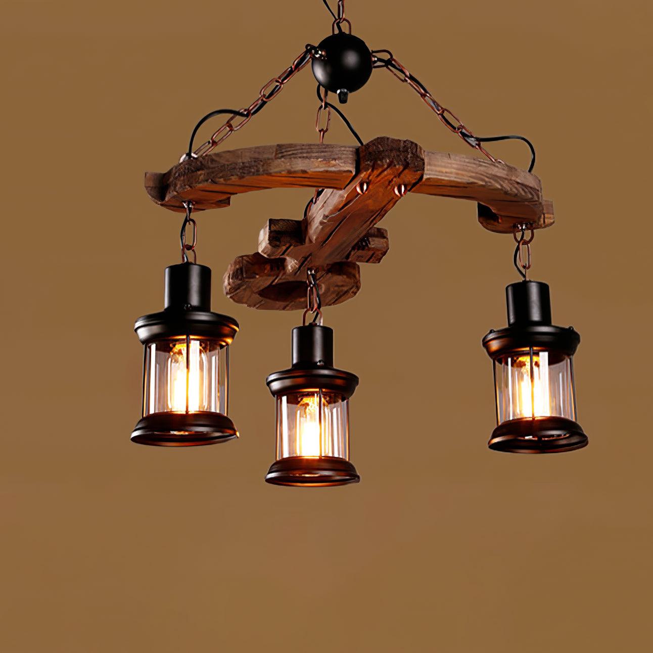 Aurzorir Vintage Wood Chandelier - Blowlighting