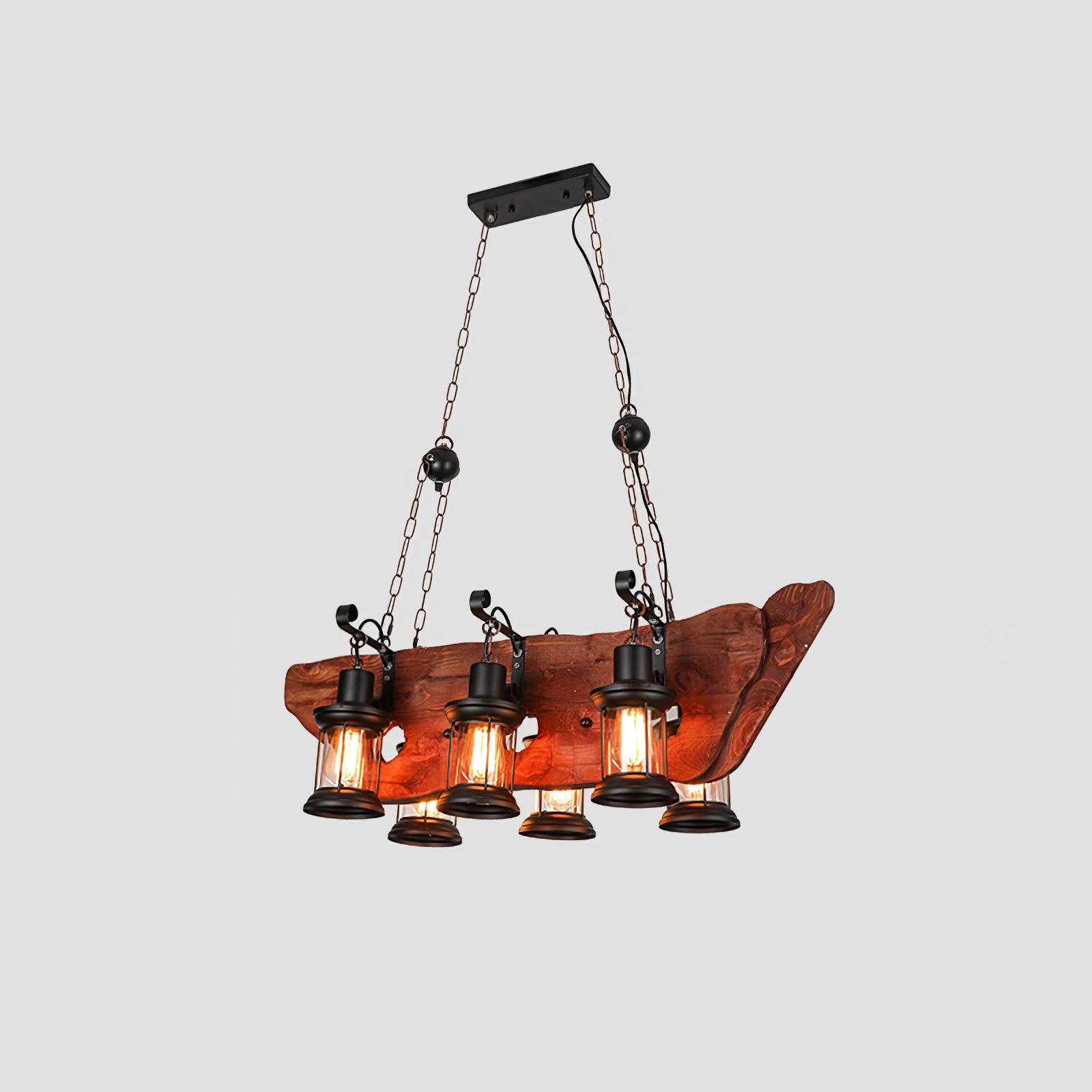 Aurzorir Vintage Wood Chandelier - Blowlighting