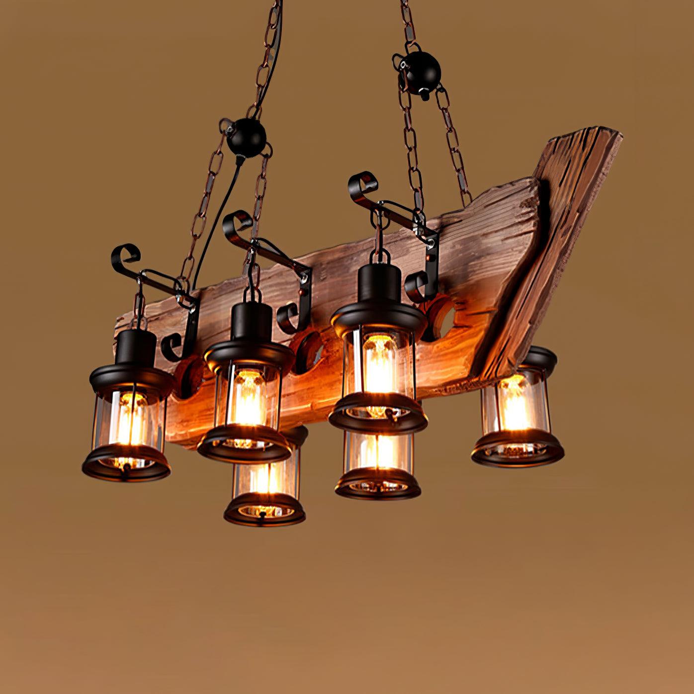 Aurzorir Vintage Wood Chandelier - Blowlighting