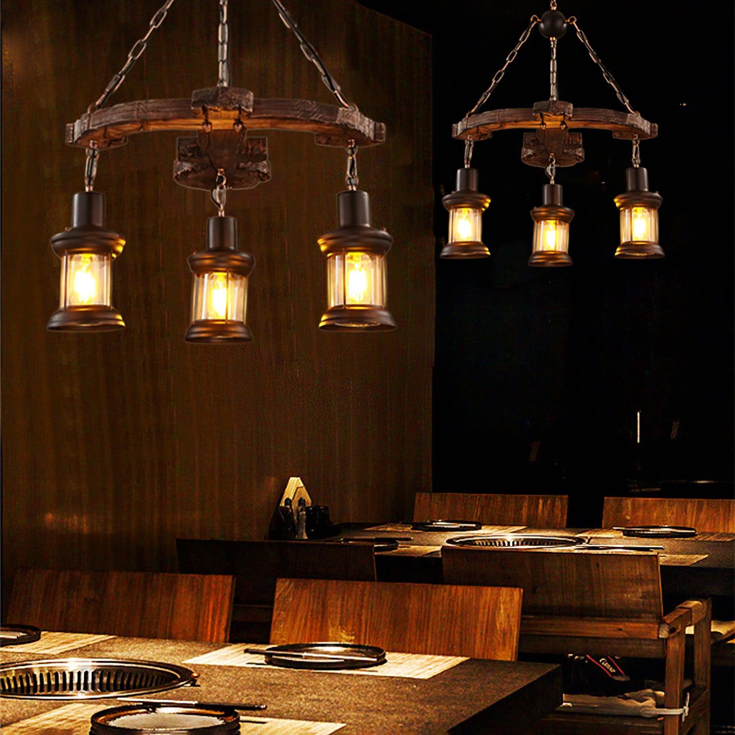 Aurzorir Vintage Wood Chandelier - Blowlighting