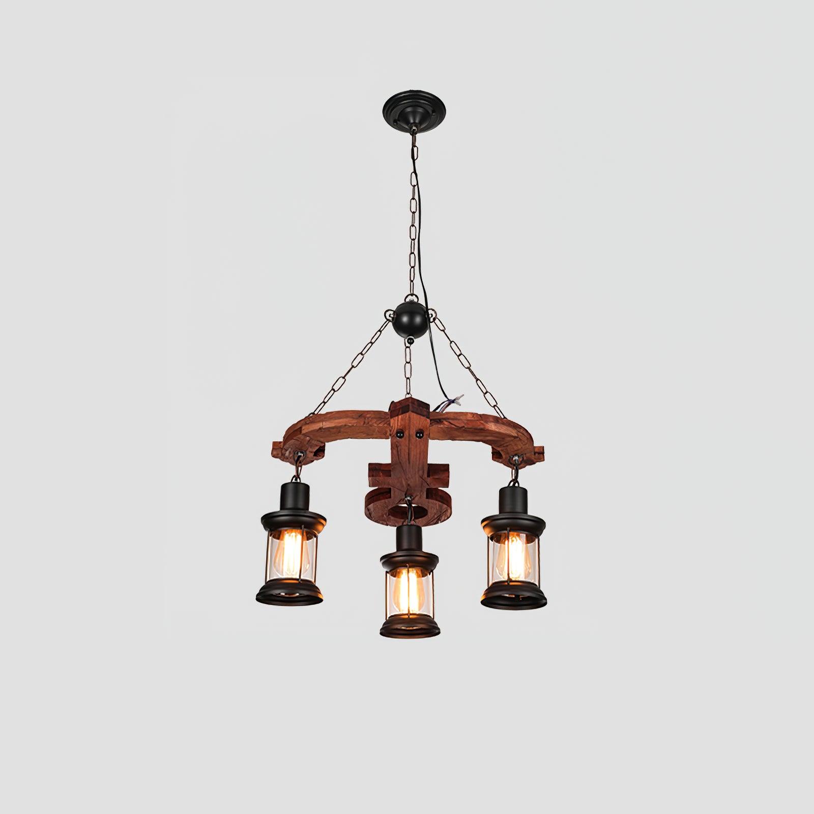 Aurzorir Vintage Wood Chandelier - Blowlighting