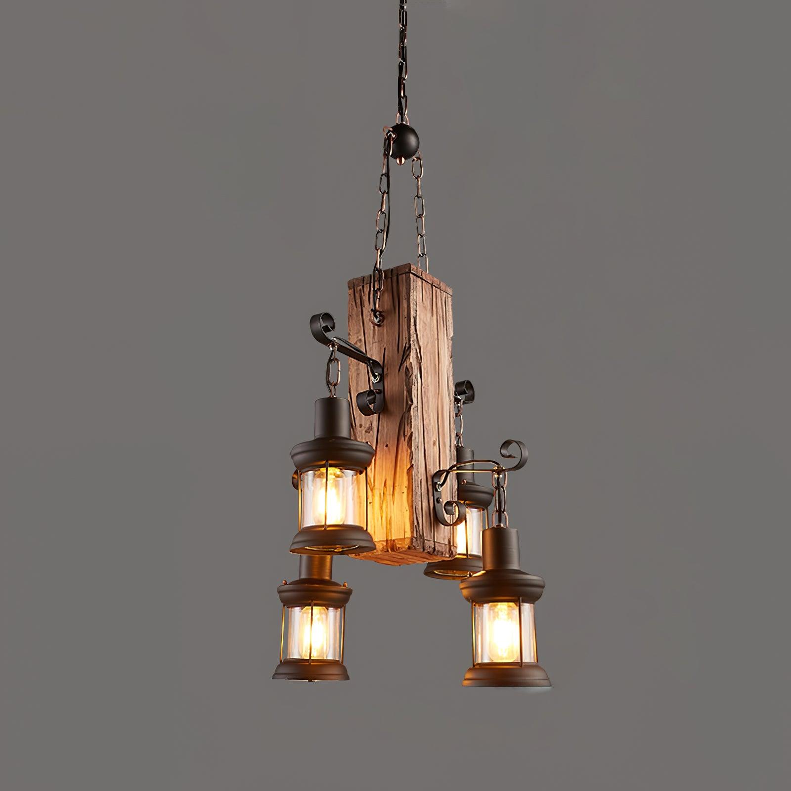 Aurzorir Vintage Wood Chandelier - Blowlighting