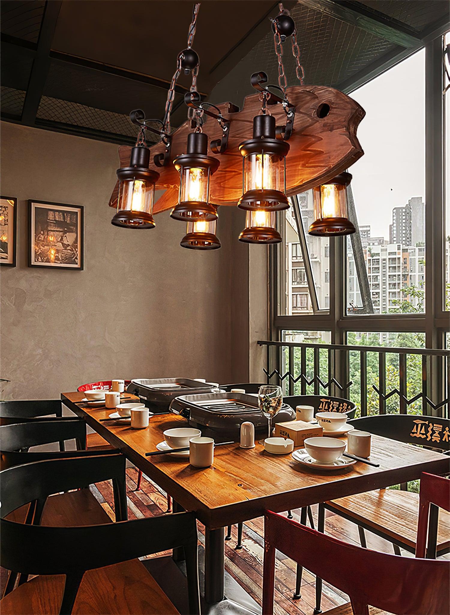 Aurzorir Vintage Wood Chandelier - Blowlighting