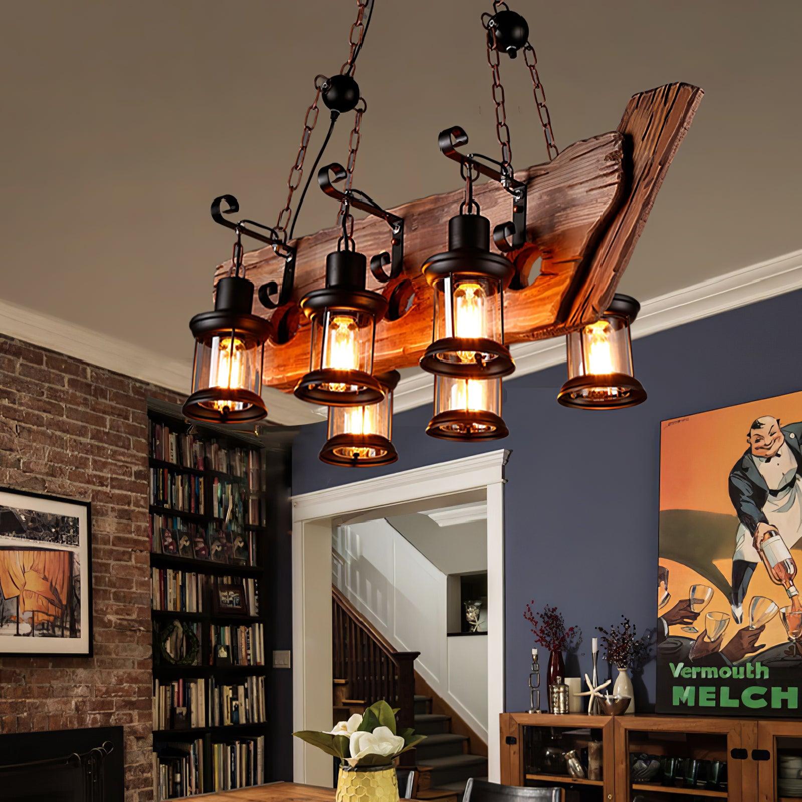 Aurzorir Vintage Wood Chandelier - Blowlighting