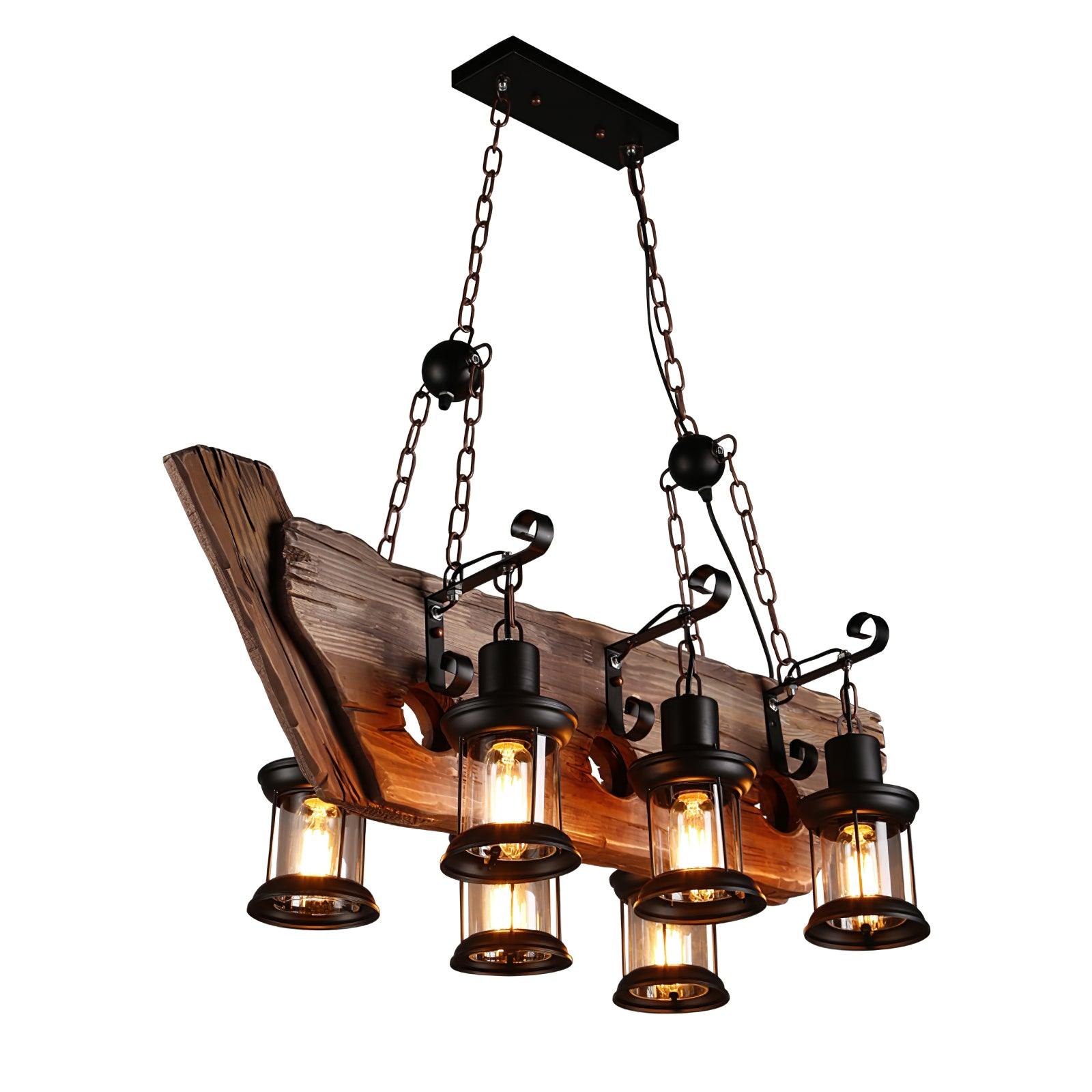 Aurzorir Vintage Wood Chandelier - Blowlighting