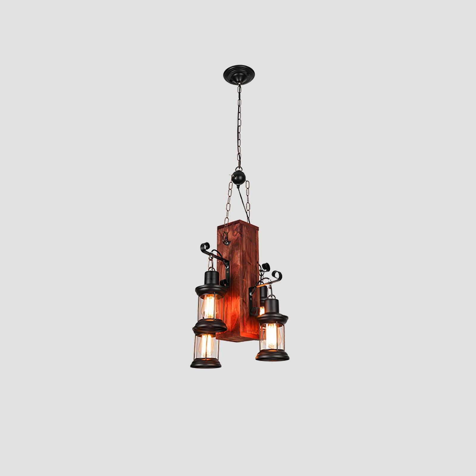 Aurzorir Vintage Wood Chandelier - Blowlighting