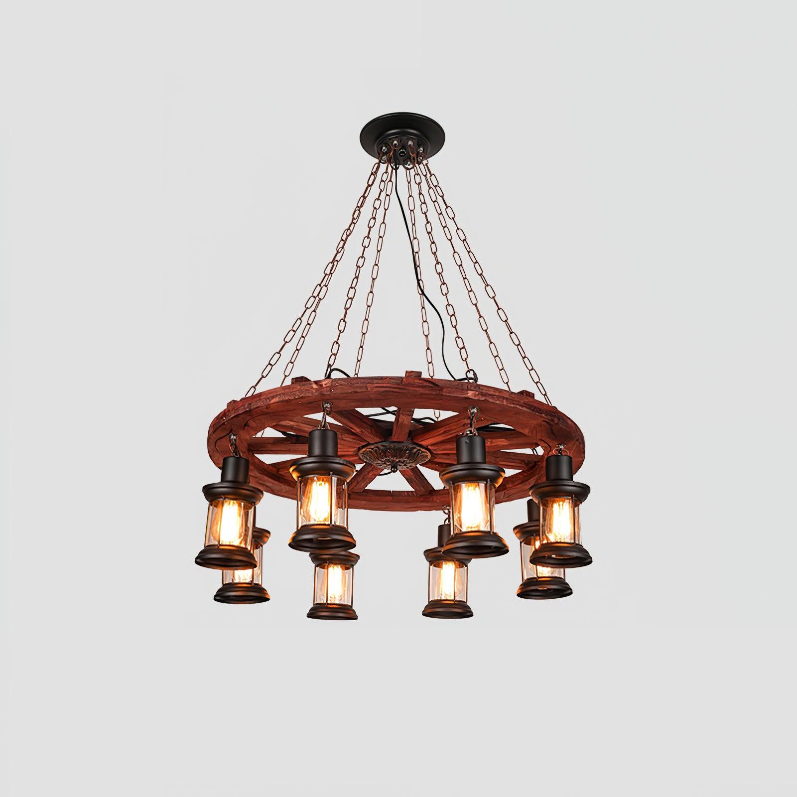 Aurzorir Vintage Wood Chandelier - Blowlighting