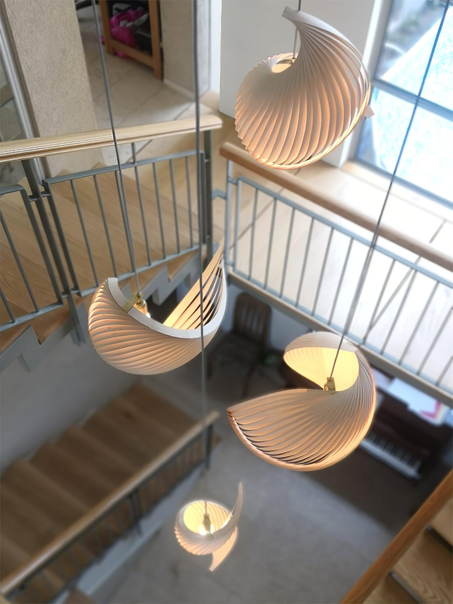 Cumiror Postmodern Luxury Shell Wood Wood Pendant Light - Blowlighting