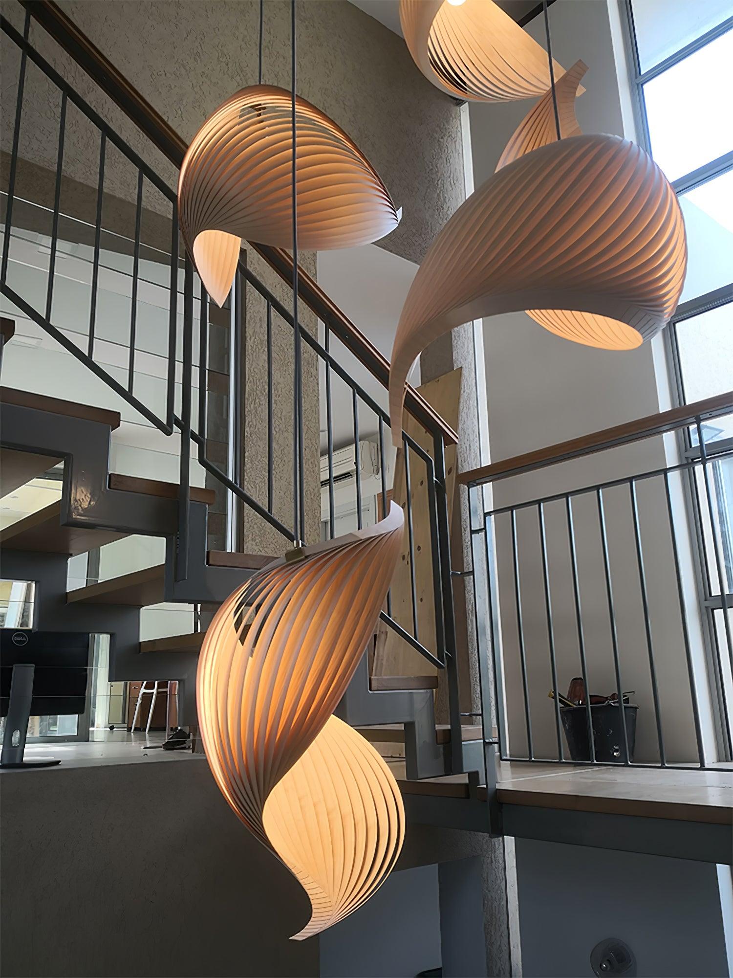 Cumiror Postmodern Luxury Shell Wood Wood Pendant Light - Blowlighting