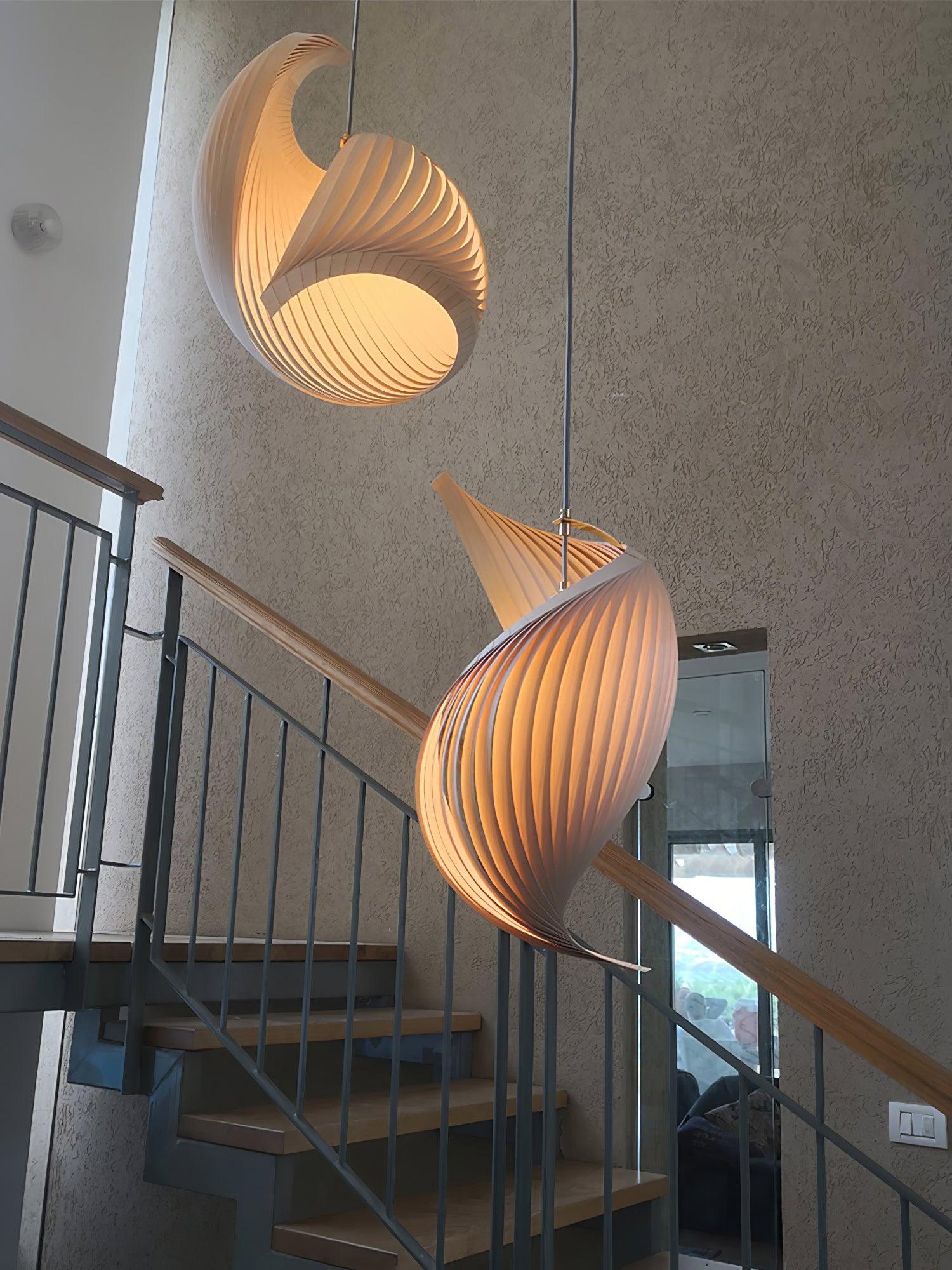 Cumiror Postmodern Luxury Shell Wood Wood Pendant Light - Blowlighting
