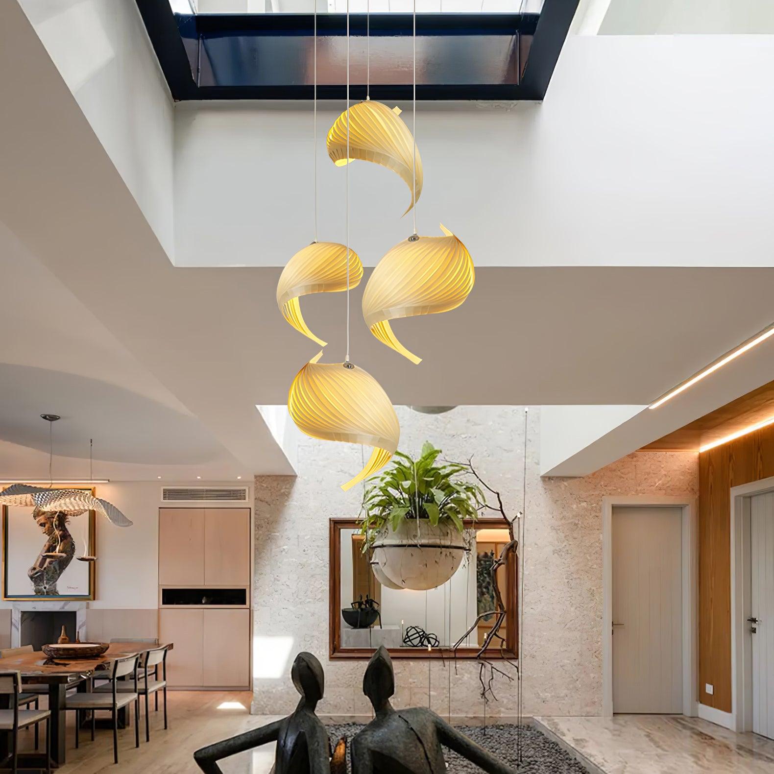 Cumiror Postmodern Luxury Shell Wood Wood Pendant Light - Blowlighting