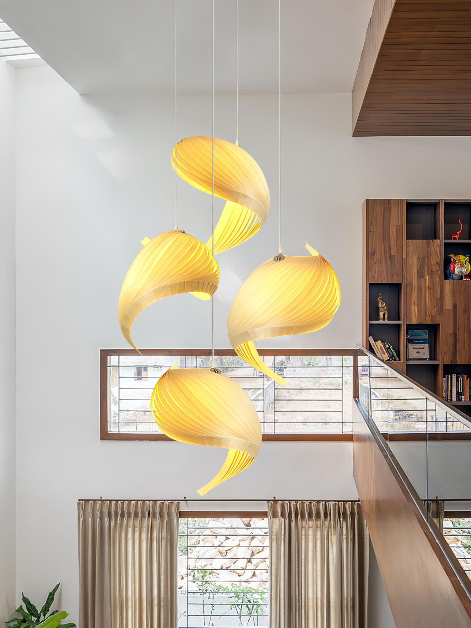 Cumiror Postmodern Luxury Shell Wood Wood Pendant Light - Blowlighting