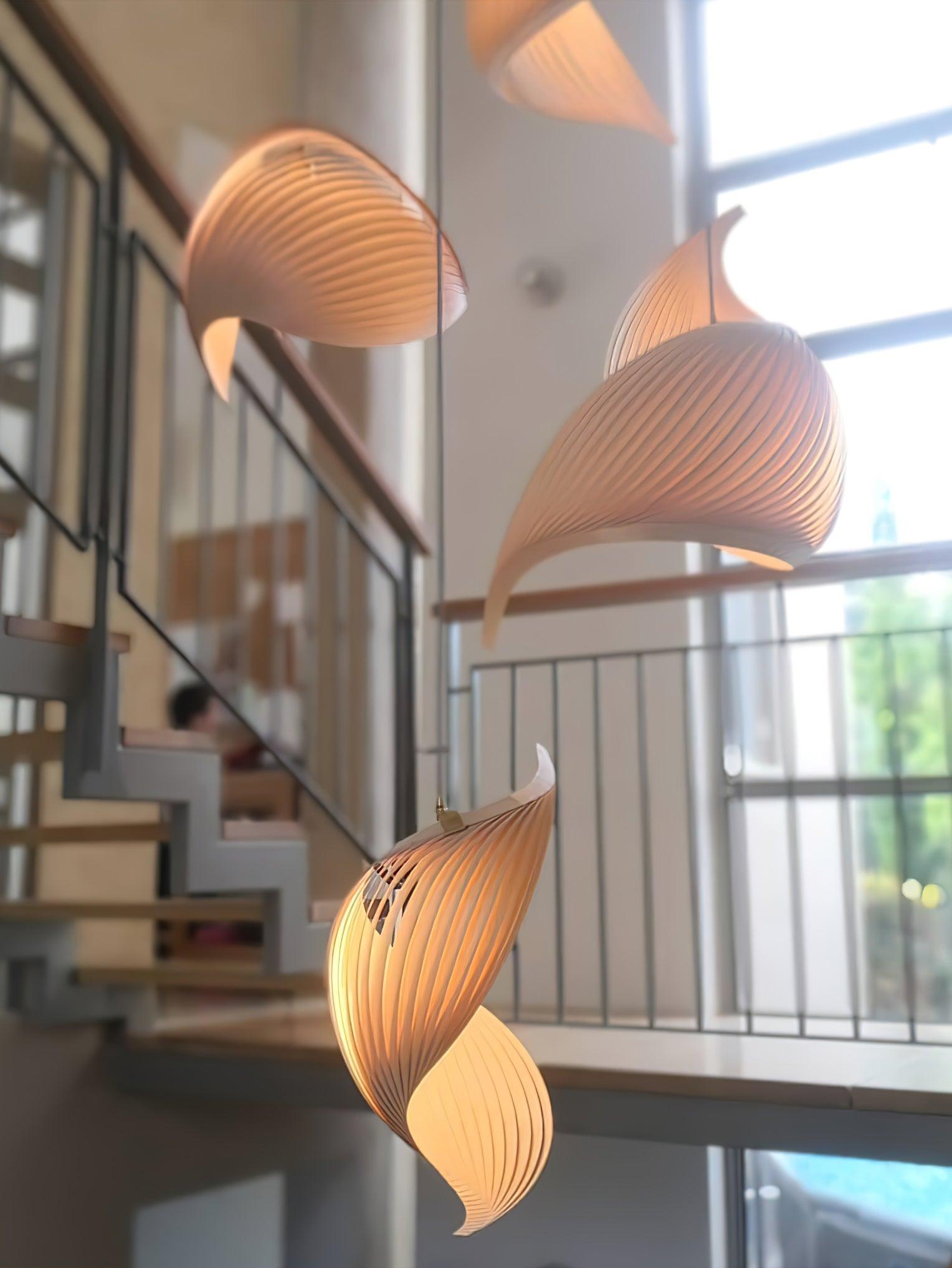 Cumiror Postmodern Luxury Shell Wood Wood Pendant Light - Blowlighting