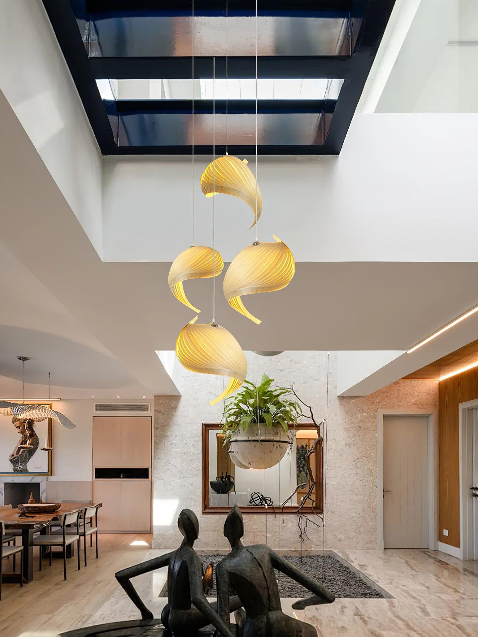 Cumiror Postmodern Luxury Shell Wood Wood Pendant Light - Blowlighting