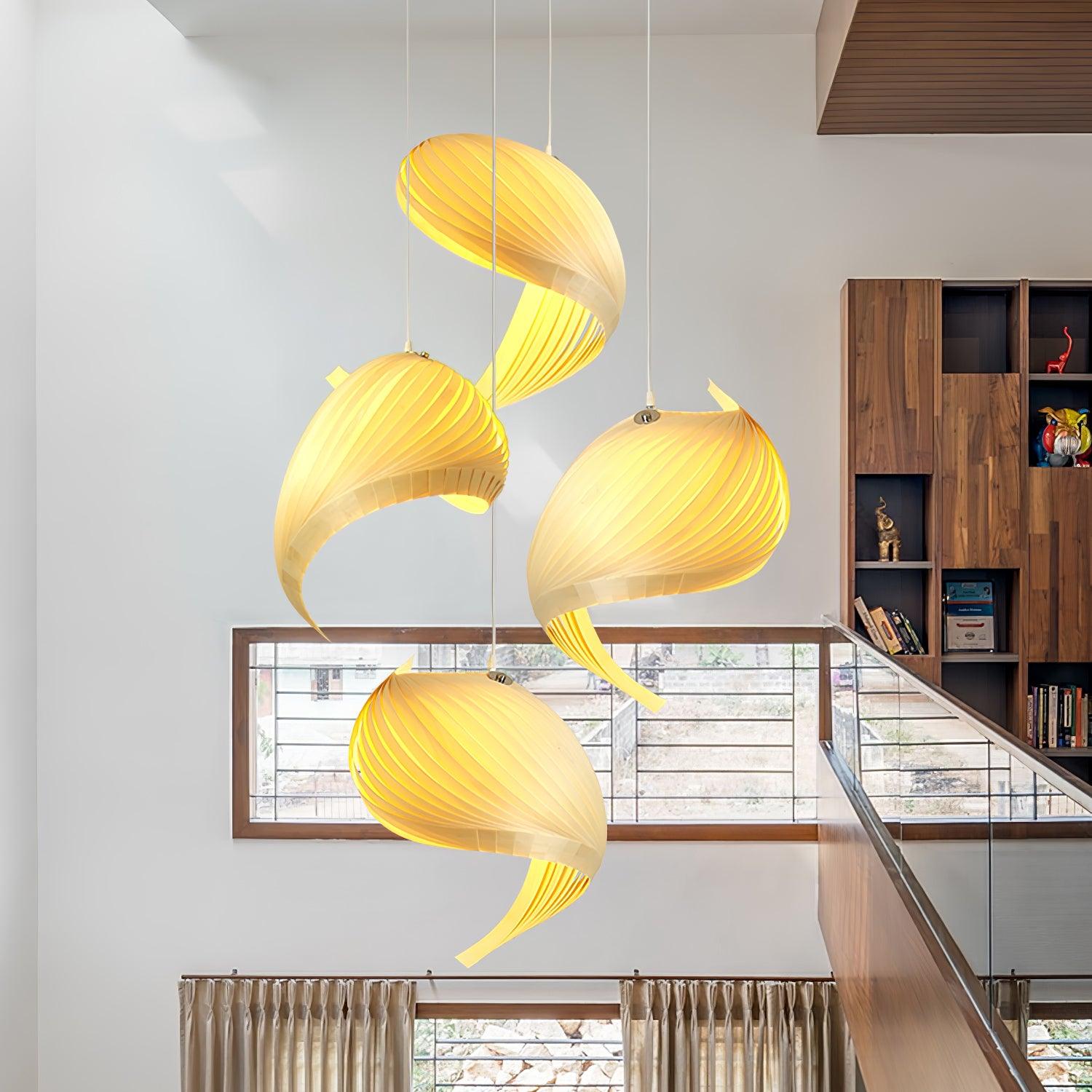 Cumiror Postmodern Luxury Shell Wood Wood Pendant Light - Blowlighting