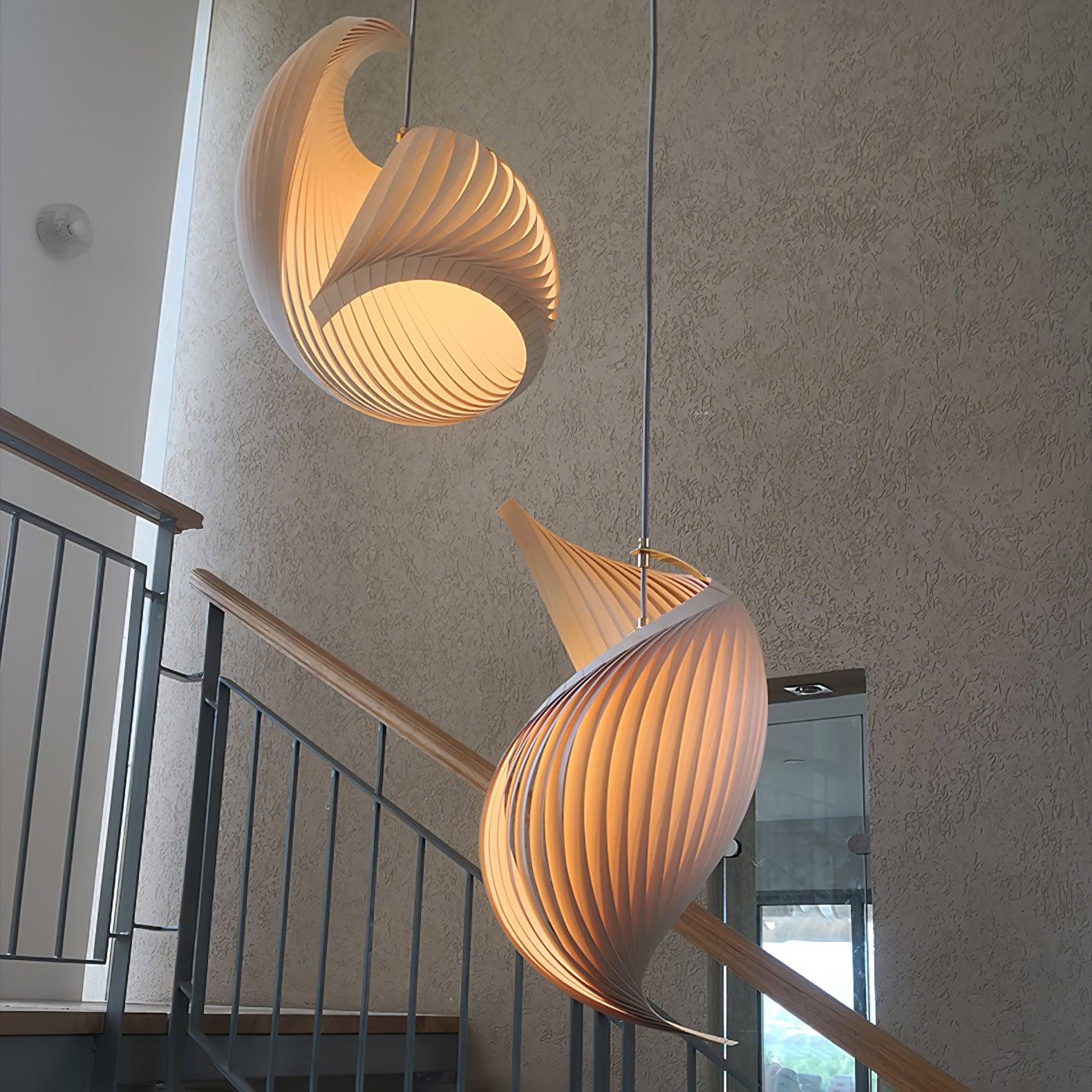 Cumiror Postmodern Luxury Shell Wood Wood Pendant Light - Blowlighting