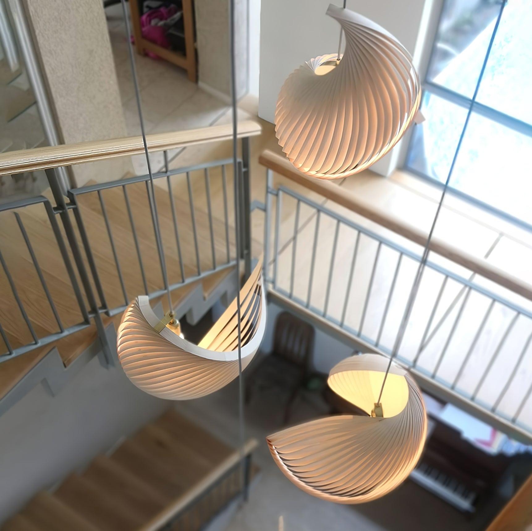 Cumiror Postmodern Luxury Shell Wood Wood Pendant Light - Blowlighting