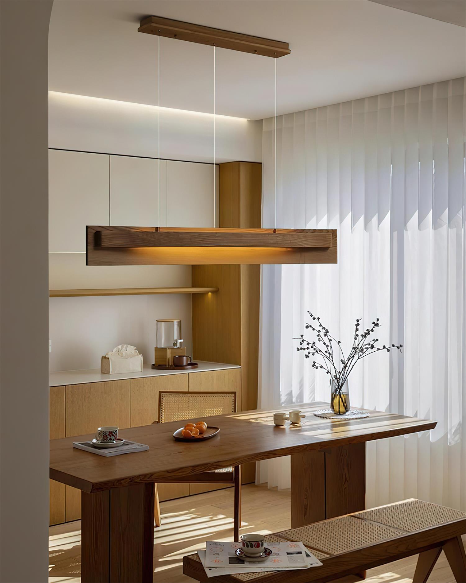 Nebula Minimalist Wood Loom Chandelier