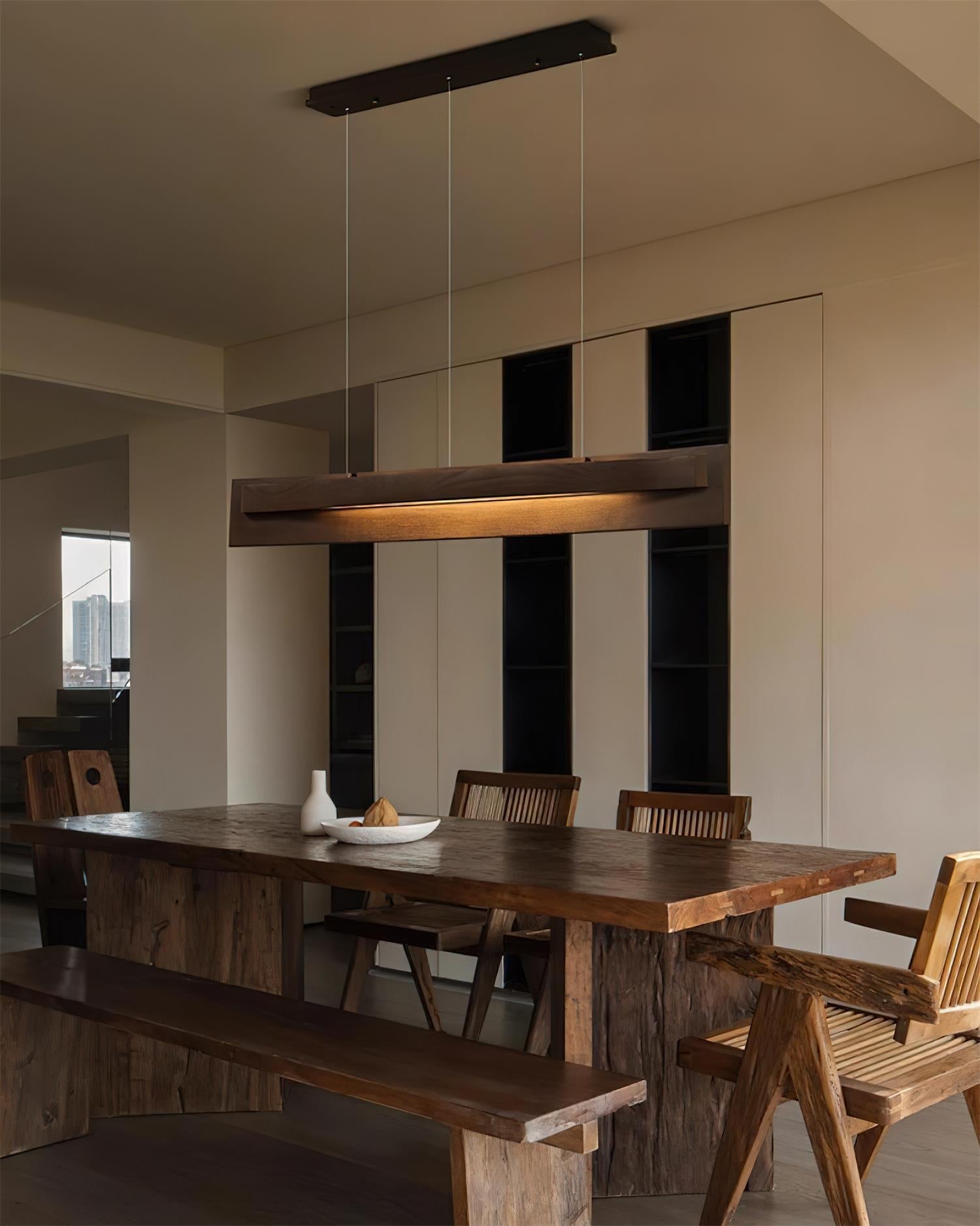 Nebula Minimalist Wood Loom Chandelier