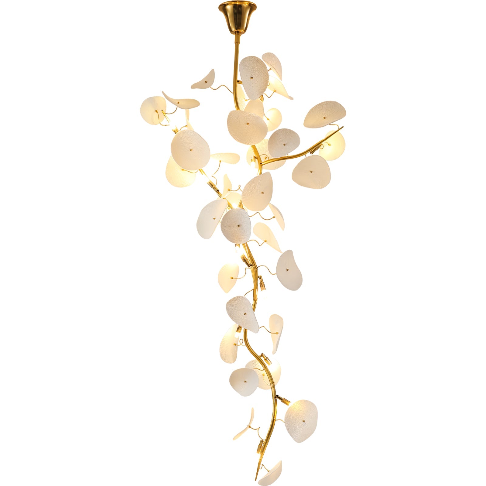 Orthair Branch Ceramic Brass Chandelier - Blowlighting