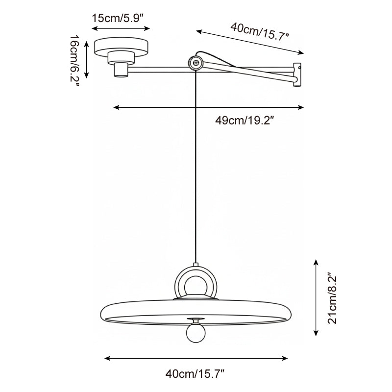 Glide Swing Arm Acrylic Pendant Lamp