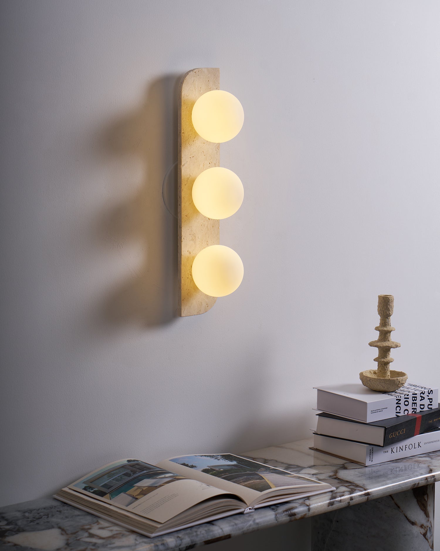 Zophaor Minimalist Travertine Plug-In Wall Light - Blowlighting