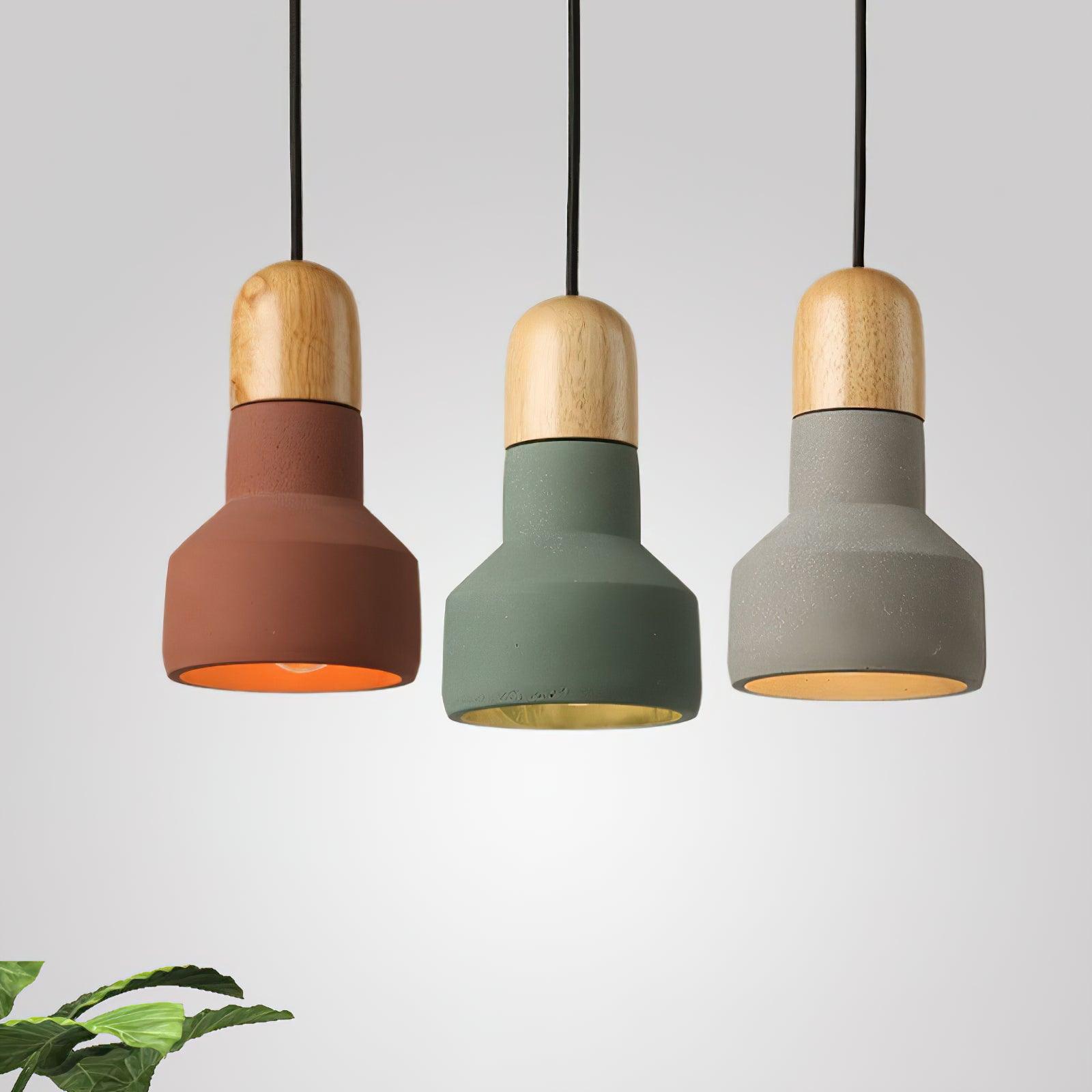 Trio Rustic Wood Pendant Light - Blowlighting
