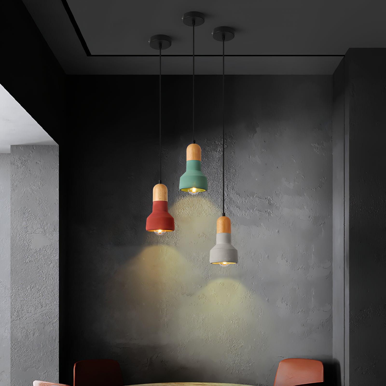 Trio Rustic Wood Pendant Light - Blowlighting