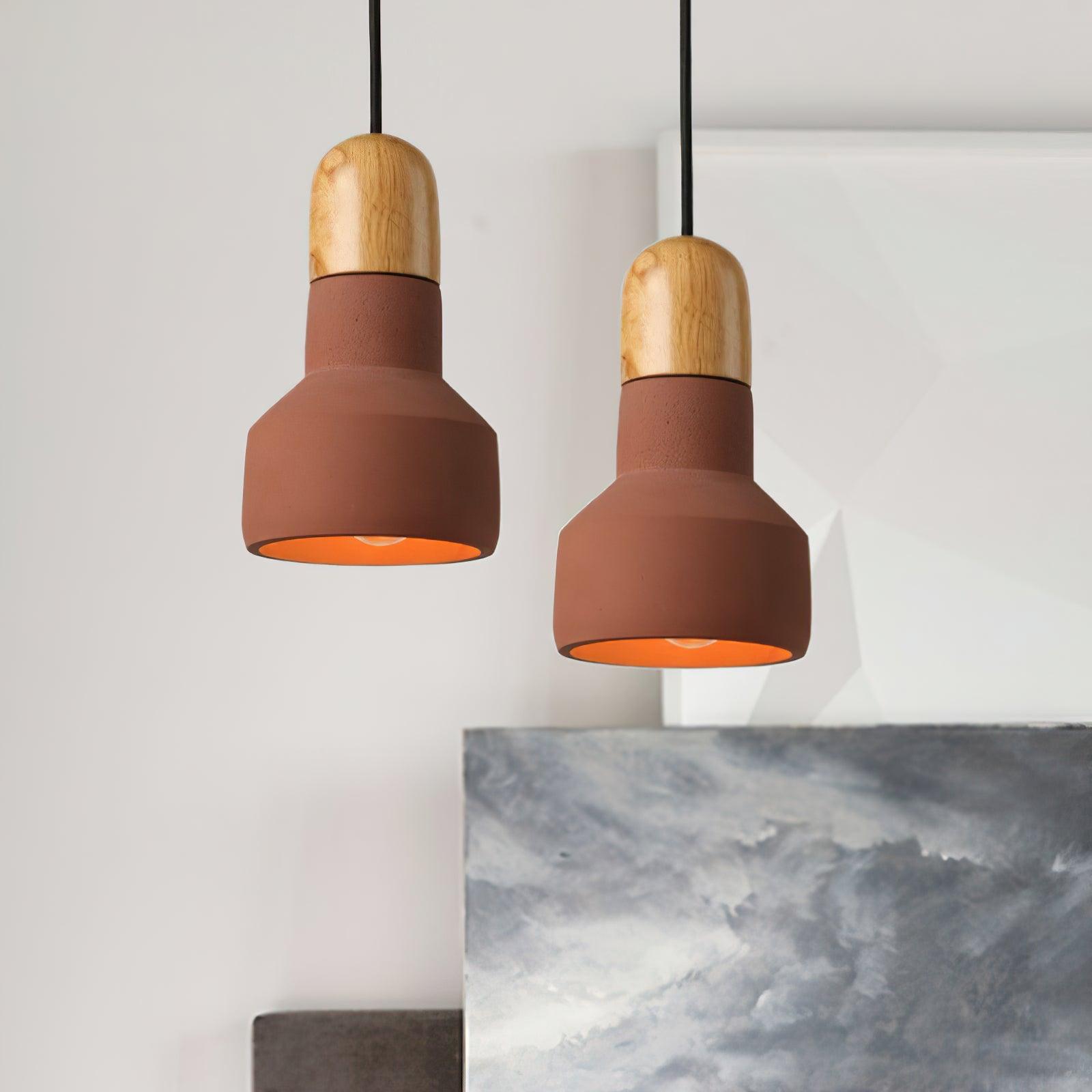 Trio Rustic Wood Pendant Light - Blowlighting