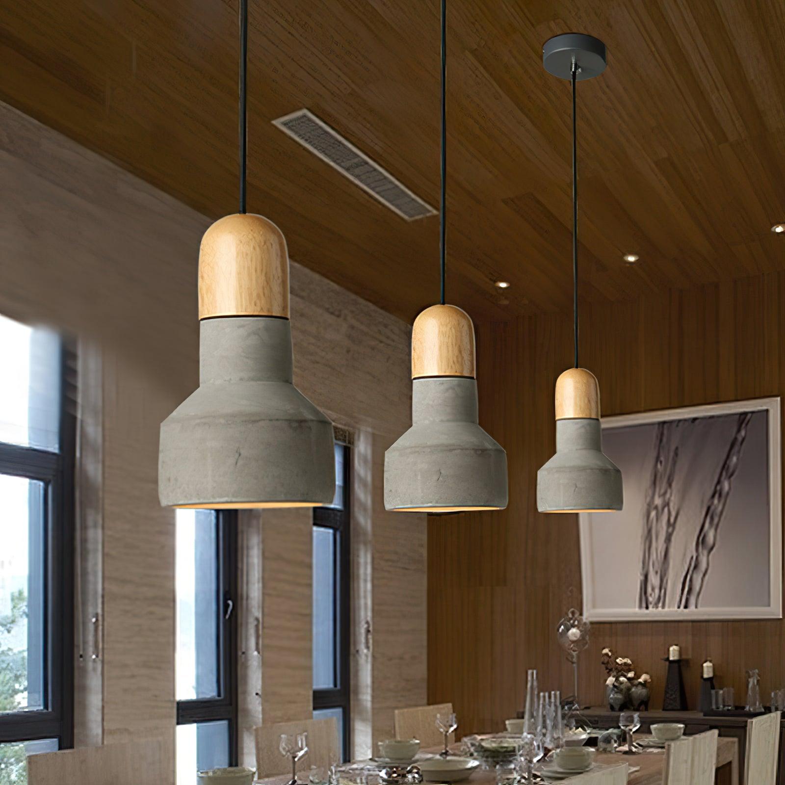 Trio Rustic Wood Pendant Light - Blowlighting