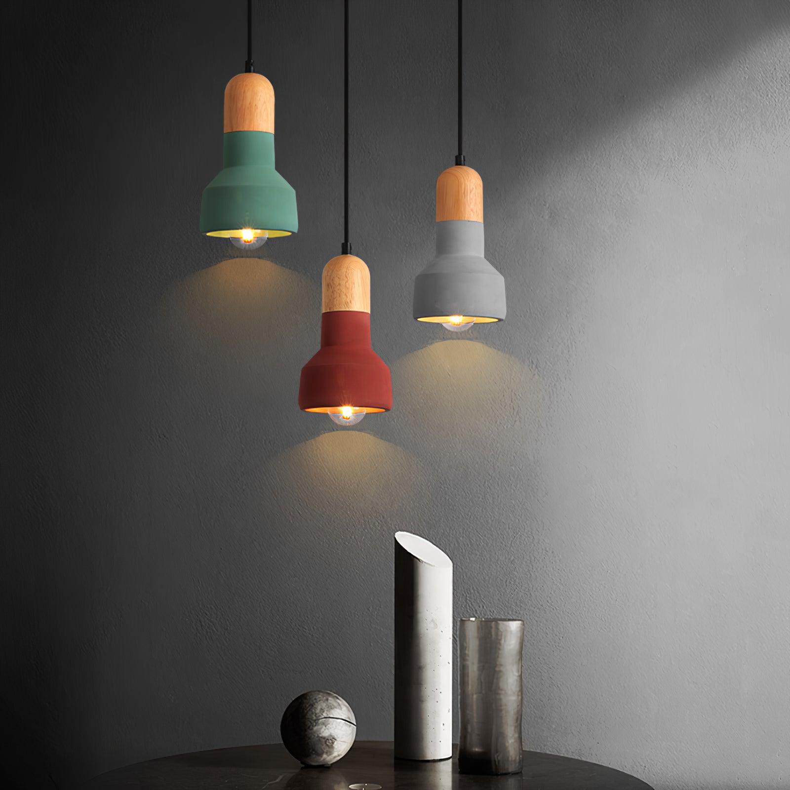 Trio Rustic Wood Pendant Light - Blowlighting