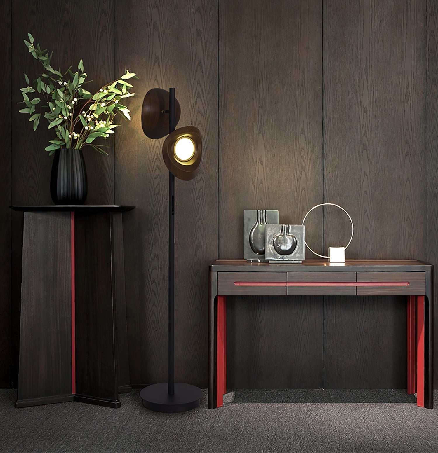 Ceyran Double Sphere Black Metal Floor Lamp - Blowlighting